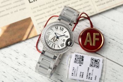 AF Factory Copy AAA Cartier Ballon Bleu Diamond Bezel 28MM Watch